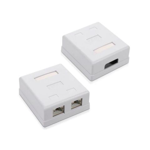 Накладная Двухпортовая Розетка RJ45 Cat 6