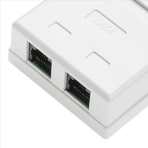 Накладная Двухпортовая Розетка RJ45 Cat 6