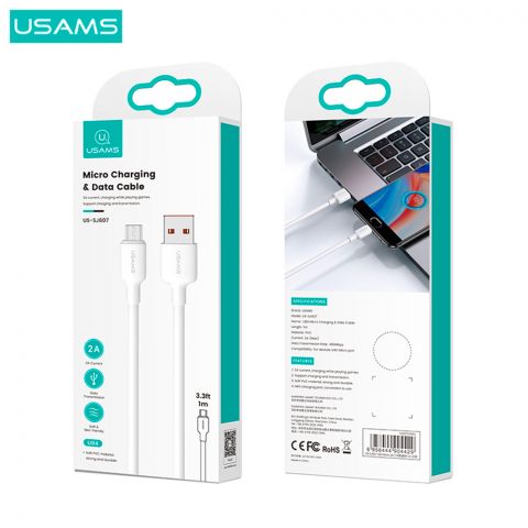 Кабель для зарядки U84 2A Кабель для микрозарядки и передачи данных, 3 м, US-SJ609 БЕЛЫЙ
