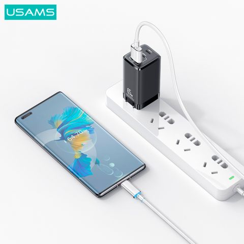 Кабель для зарядки Type-C 6A Быстрая зарядка Прозрачный Кабель для передачи данных с подсветкой и облаком, серия 1,2 м, US-SJ658  БЕЛЫЙ