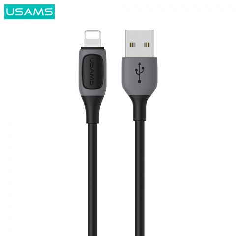 Кабель для зарядки Lightning 2.4A двухцветный Зарядка и передача данных Кабель Jelly Series 1м US-SJ595 ЧЕРНЫЙ