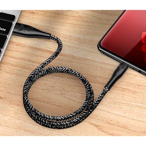 Кабель для зарядки U41 Кабель для передачи данных и зарядки с микроплетением, 2 м, US-SJ396 ЧЕРНЫЙ