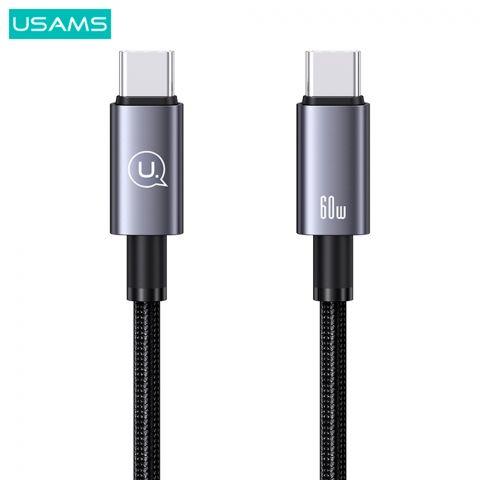 Кабель для зарядки Type-C to Type-C, 60 Вт, алюминиевый сплав Кабель для быстрой зарядки и передачи данных-Sufeng Series US-SJ678  0.25M TARNISH