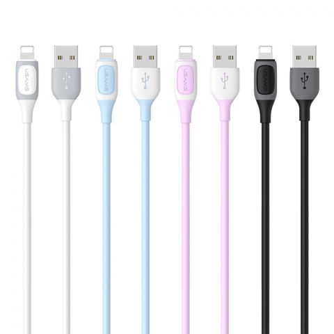 Кабель для зарядки Lightning 2.4A двухцветный Зарядка и передача данных Кабель Jelly Series 1м US-SJ595 БЕЛЫЙ