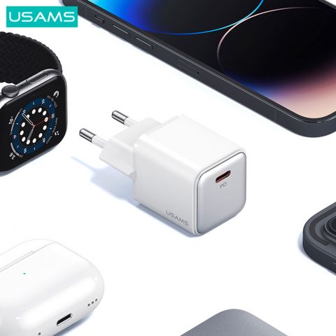 Зарядное устройство PD30W Однопортовое быстрое зарядное устройство (ЕU) — серия X-ron, БЕЛЫЙ US-CC186