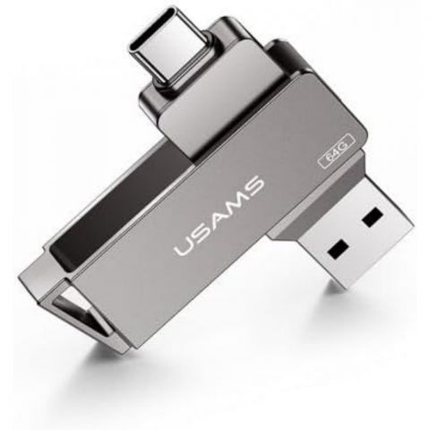 Флешка Вращающийся высокоскоростной флэш-накопитель USB3.0 64 ГБ US-ZB196 железно-серый