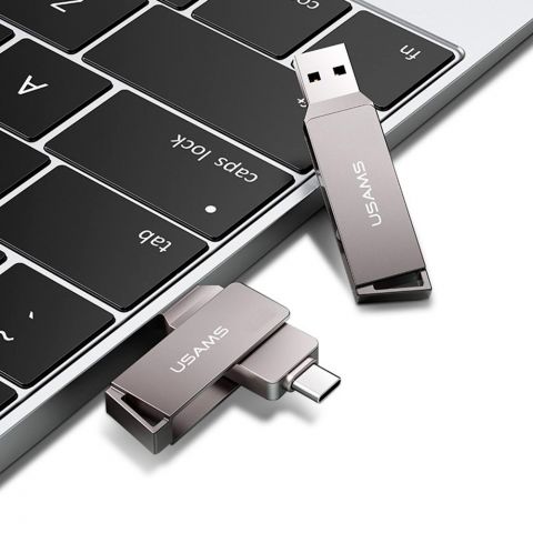 Флешка Вращающийся высокоскоростной флэш-накопитель USB3.0 256 ГБ US-ZB202 железно-серый