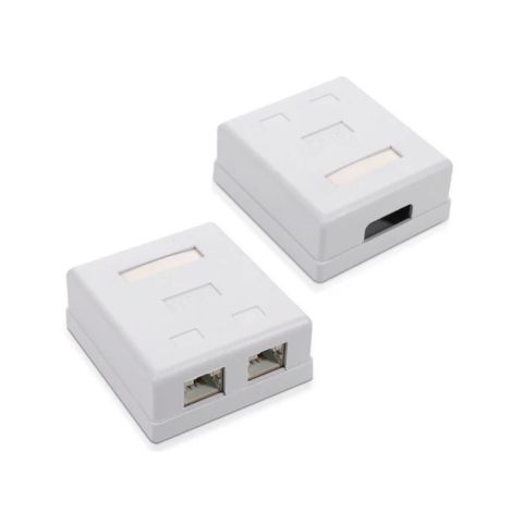 Накладная Двухпортовая Розетка RJ45 Cat 6