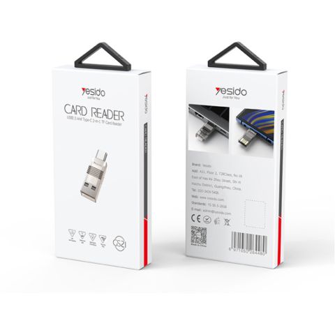 Адаптер для чтения карт Type-C - USB и TF-карт OTG Yesido GS21