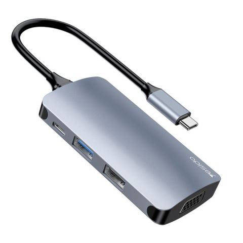 Внешний хаб 7 в 1 Type-C на USB Yesido HB16
