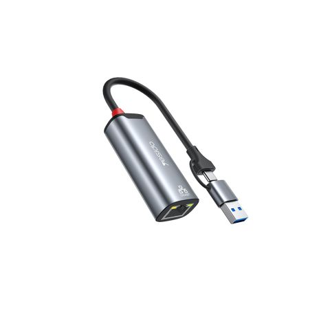ХАБ 1000 Мбит/с проводной высокоскоростной передачи TC/USB 2в1 Gigabit Ethernet конвертер Yesido HB26