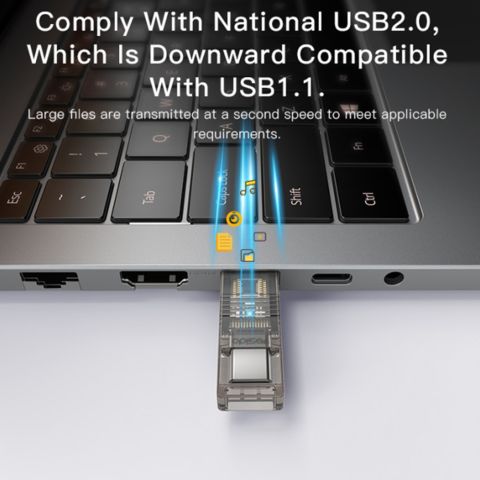 Адаптер для чтения карт Type-C - USB и TF-карт OTG Yesido GS21