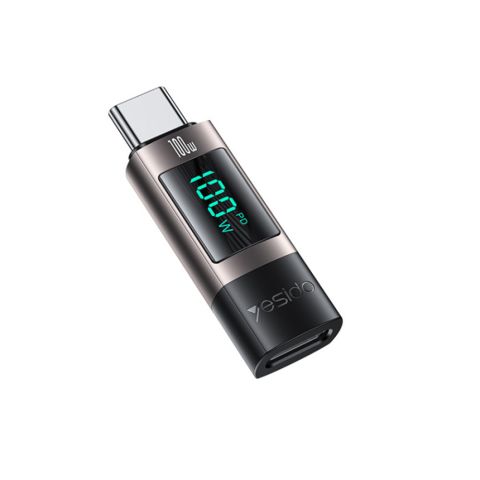 Адаптер OTG Type C - Type C 100 Вт с дисплеем Yesido GS24