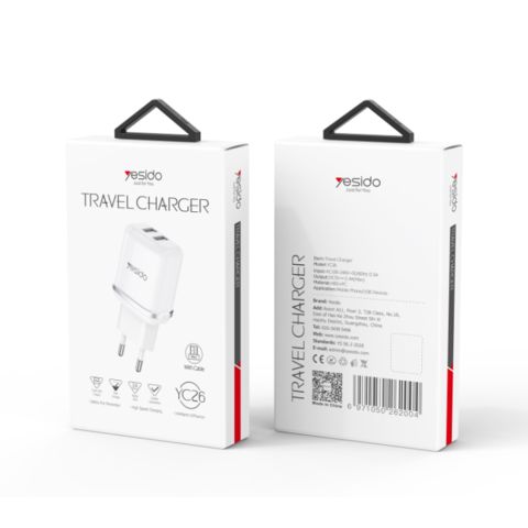 Зарядное устройство с двумя портами Yesido YC26
