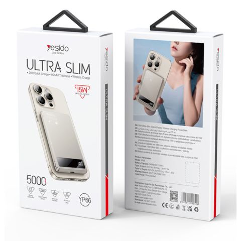Внешний аккумулятор Ultra thin 5000 мАч Yesido YP66